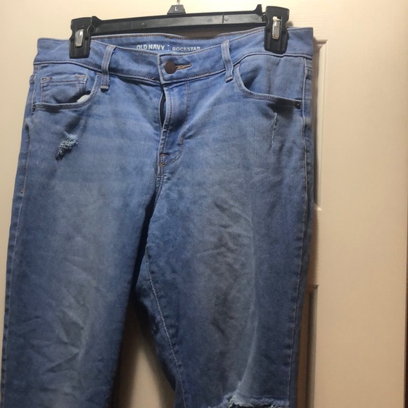 Old Navy Light Wash Mid-Rise Ripped Jeans - Picture 3 of 4